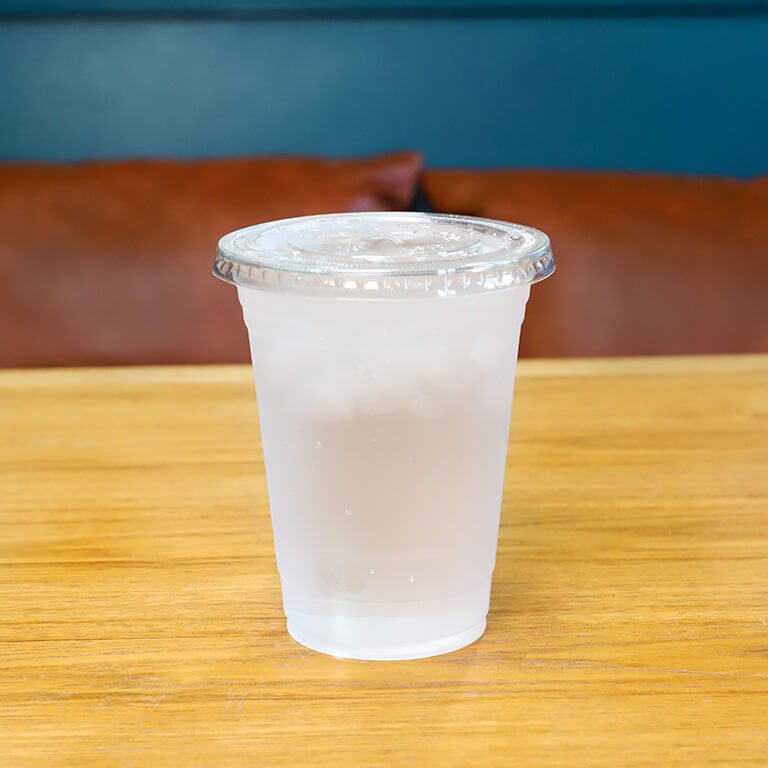Water with ice in a to-go cup